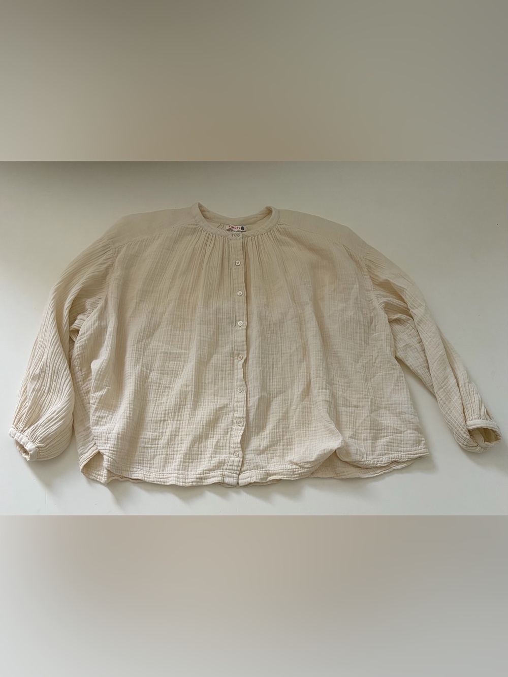 Sundry Beige/Cream Textured Button-Down Women's Shirt